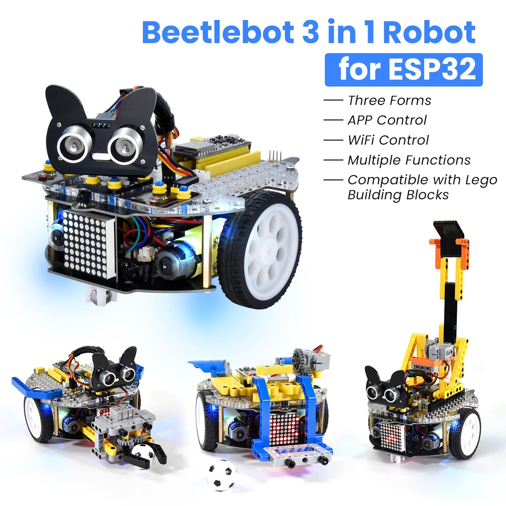 Робот-автомобиль Beetlebot Keyestudio 3 в 1 — фото 1