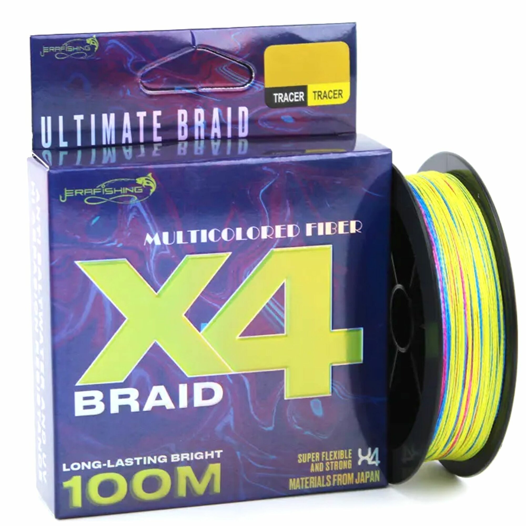 Плетеный шнур MULTI FIBER X4, плетенка для рыбалки 100 м, 0,12 мм 9,40 kg