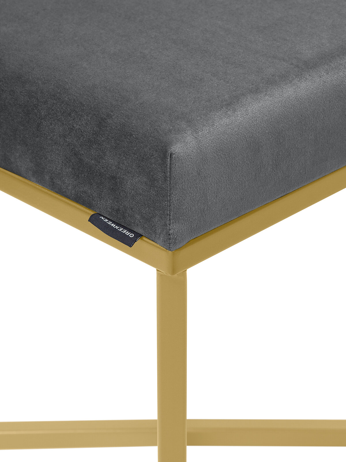 Пуф золотой для прихожей и спальни, велюр Mouse Grey, 400x400x470, CRUZ — фото 1