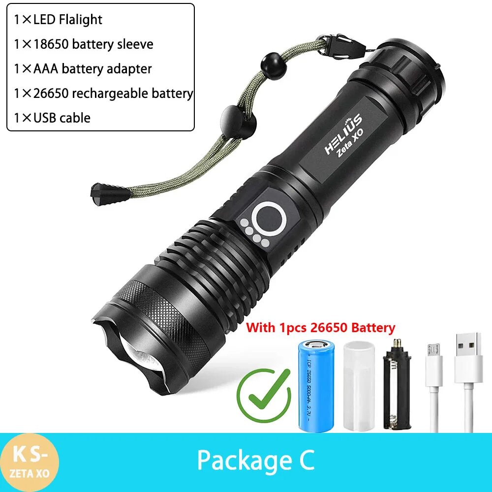 Фонарик перезаряжаемый KENSUN XHP70, Package C