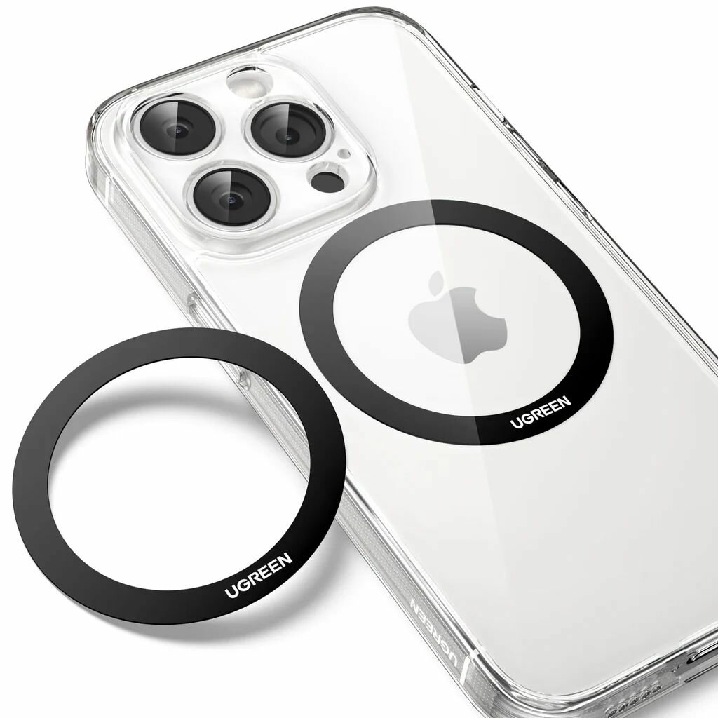 Магнитное металлическое кольцо для Magsafe UGREEN LP428 (25766) 2шт. Цвет: черный