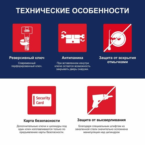 фото Механизм цилиндровый abus x6430 ключ/вертушка 70-70 (140 мм) ni (5 key)