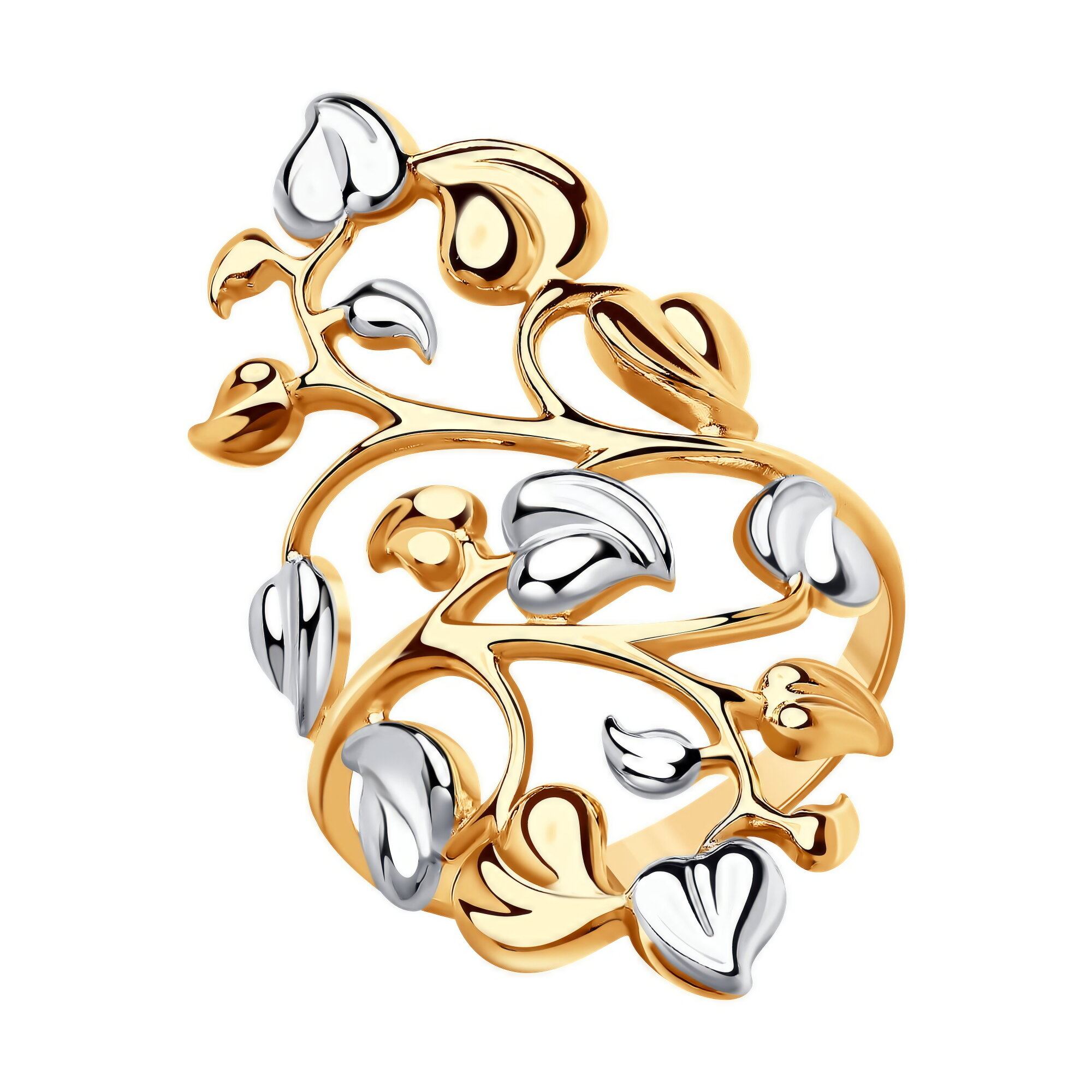Кольцо Diamant online, серебро, 925 проба, золочение