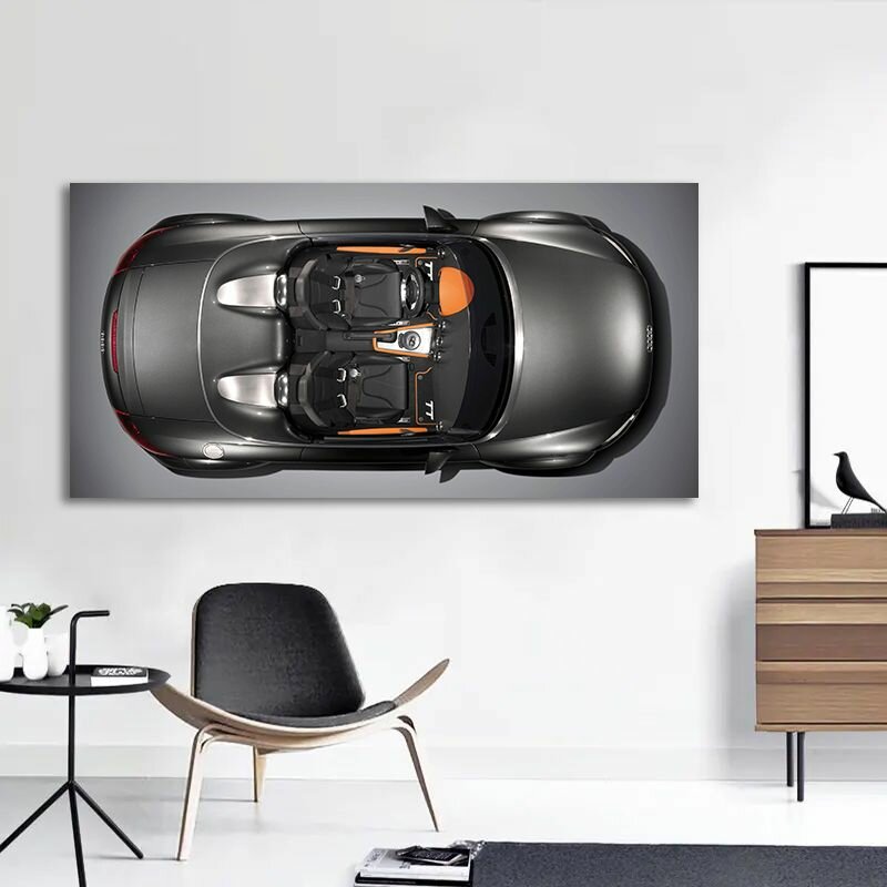 Картина "Стильные авто", на подрамнике, холст, дерево, 40x80 см