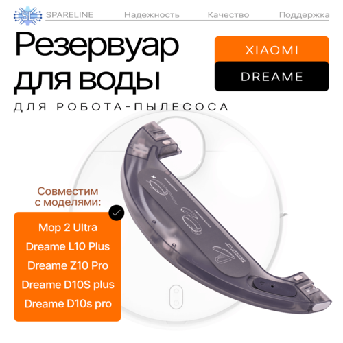Резервуар воды для робота пылесоса Xioami Mop 2 Ultra STYTJ05ZHM Dreame L10 Plus Z10 Pro и др 2900₽