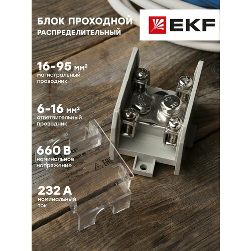 Распределительный блок проходной РБП 95 1х95-4х16 мм2 232100А EKF PROxima 916₽