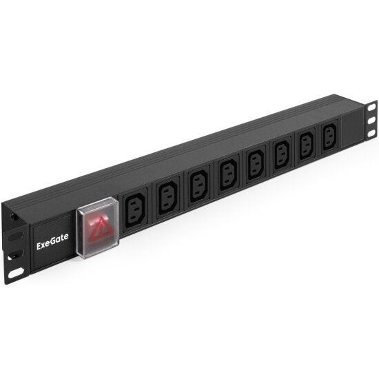 Блок розеток Exegate ServerPro PDU-19H808 Al-8C13-C14-SW (EX280854RUS)