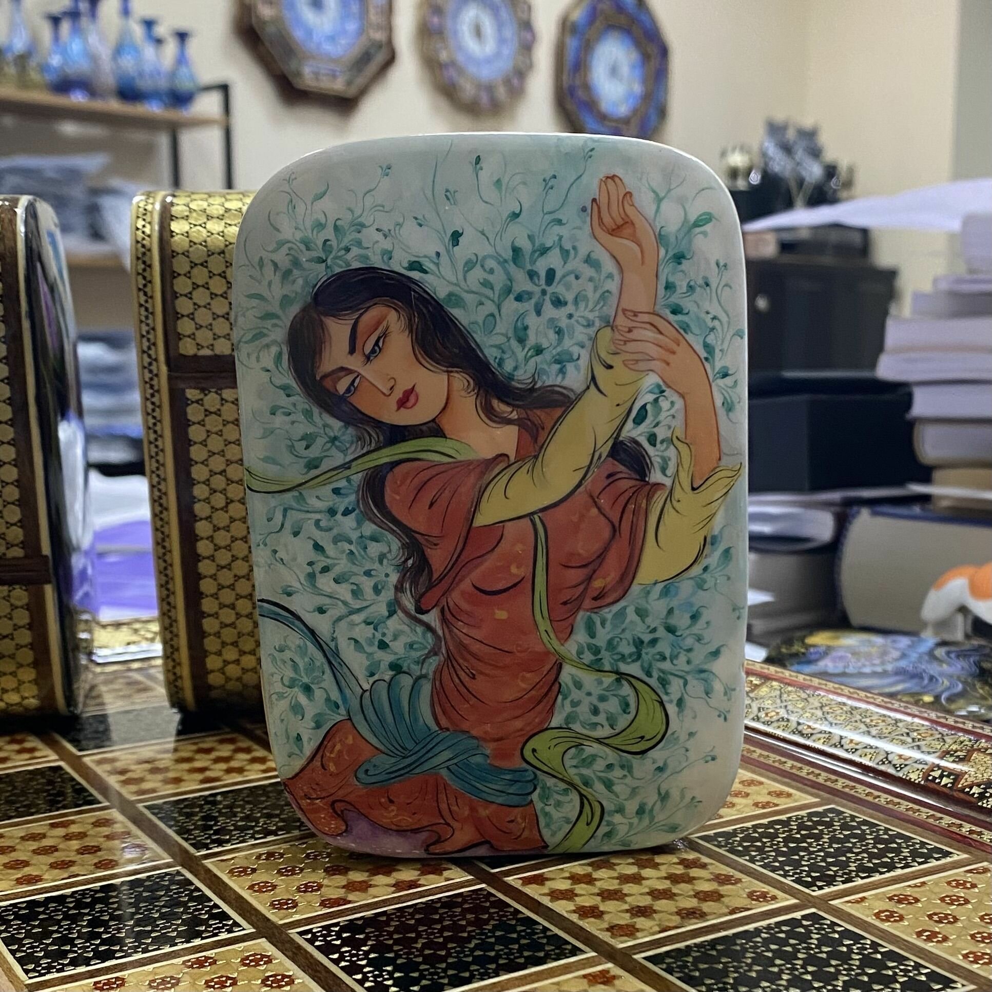 Чехол-футляр Персидский Базар "Иран", ручная работа, дерево, для карт, миниатюра