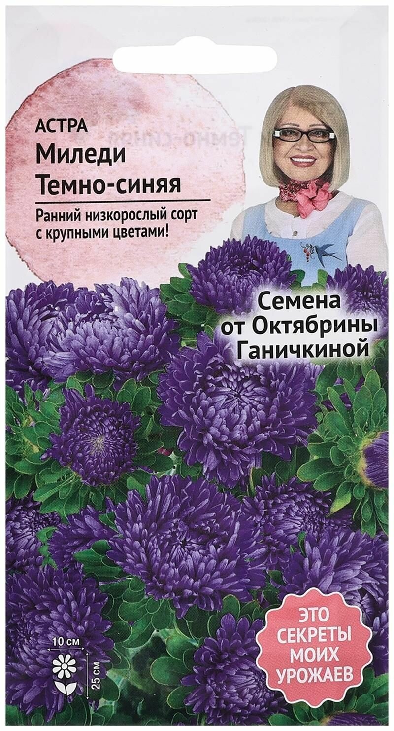 Семена цветов Астра Миледи темно-синяя 01 г