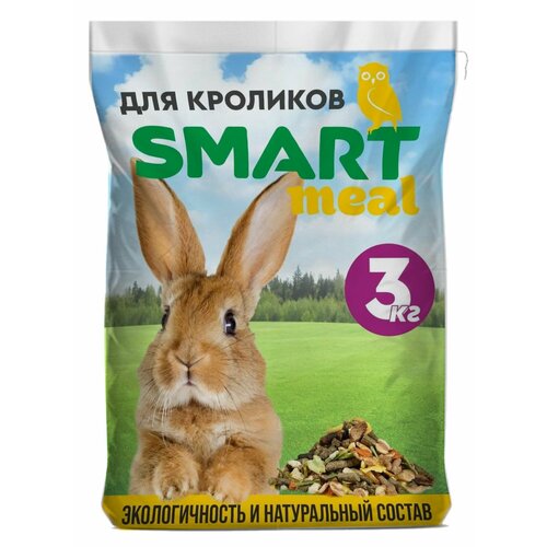 Корм для кроликов декоративных, грызунов, крыс, хомяков Smart meal 3 кг.