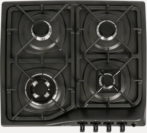 Изображение товара Газовая варочная поверхность Гефест СГ СН 1210-02 К2, черная, 4 конфорки, чугунные решетки
