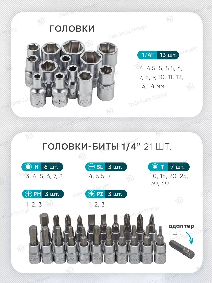 Набор инструментов для автомобиля 46 предметов — фото 1