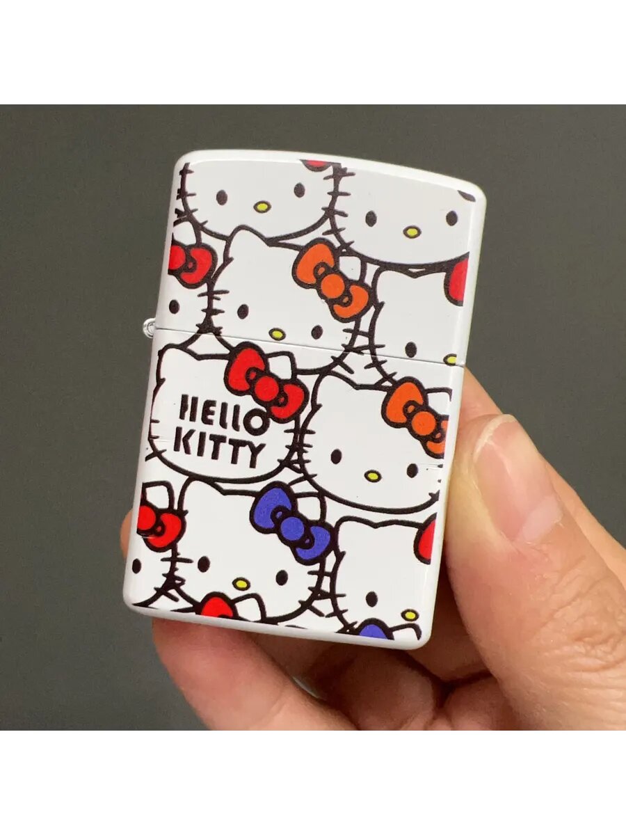 Бензиновая зажигалка аниме Hello Kitty Хеллоу Китти белая/ подарок девушке