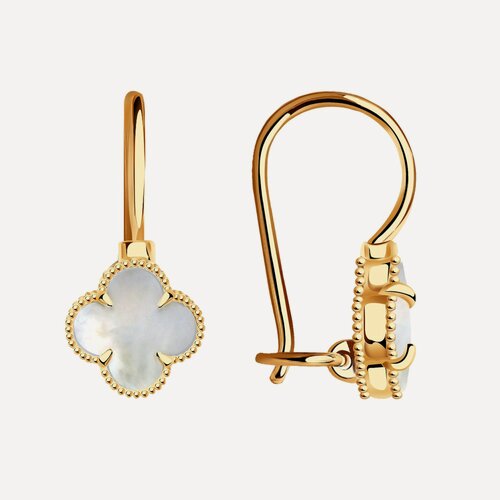 Изображение товара Серьги, красное золото, 585 проба, перламутр