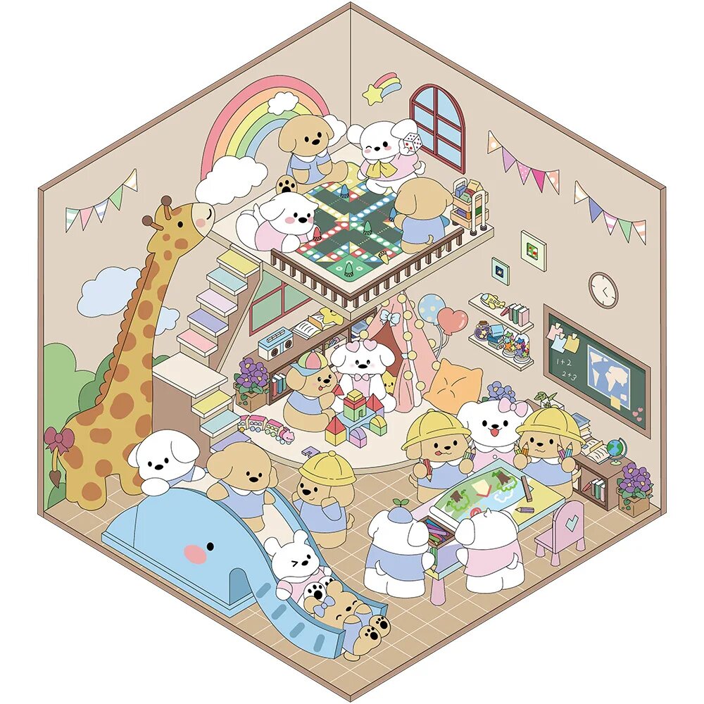 Наклейки 3D "Puppy Kindergarten"