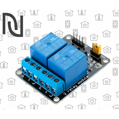 Модуль реле ЭМ 5в 2 канала LOW TRIGER 266₽