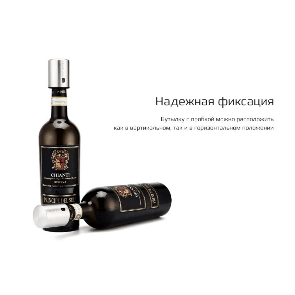 Вакуумные Пробки Xiaomi Вакуумная пробка для вина Xiaomi Circle Joy (CJ-JS01) Smart Stopper Corks - сталь 304, разряжение воздуха 0,39 атм, Global, серебристый