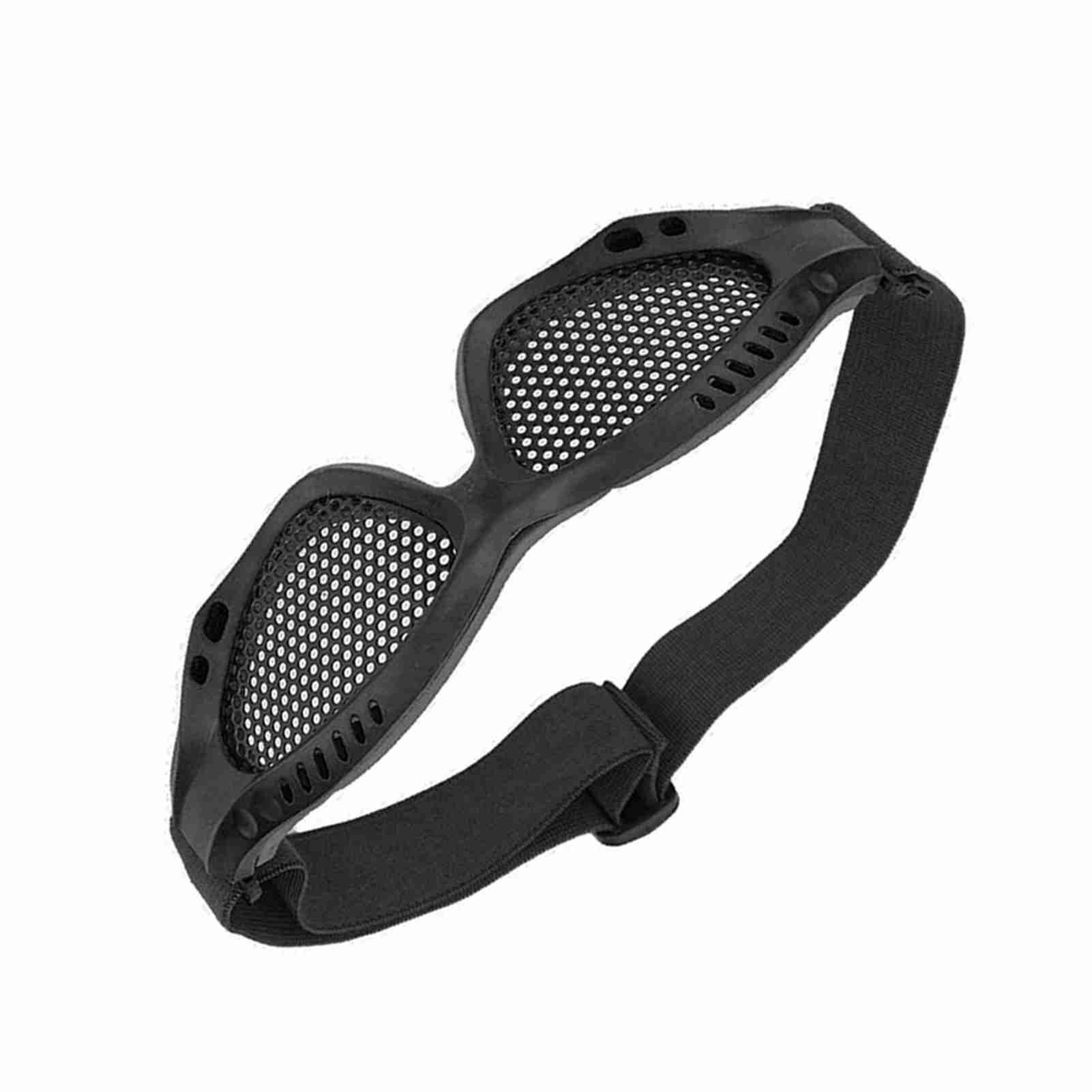 Игровые очки CS для защиты глаз с металлической сеткой и регулируемым ремешком (черные)
