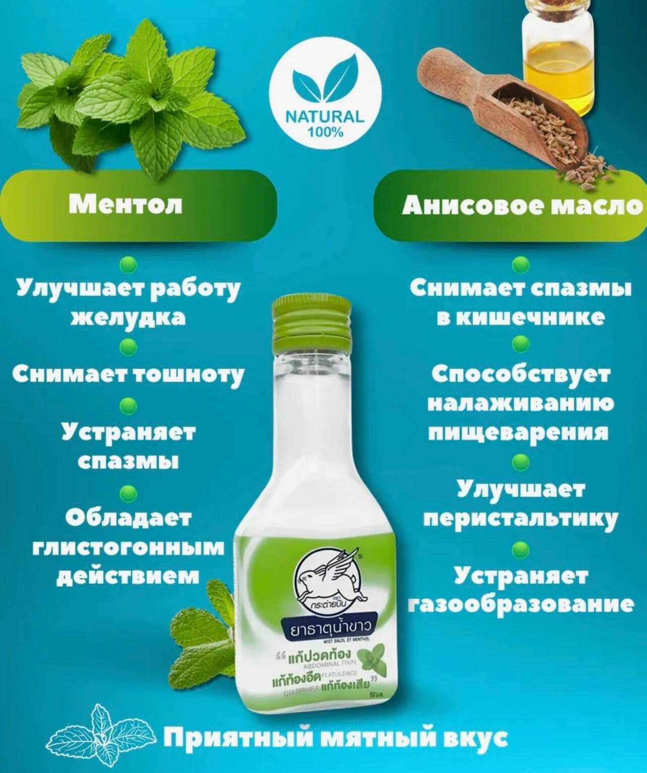 Изображение Эмульсия при отравлении Thaipharmed Летающий белый кролик, 50 гр./Тайланд