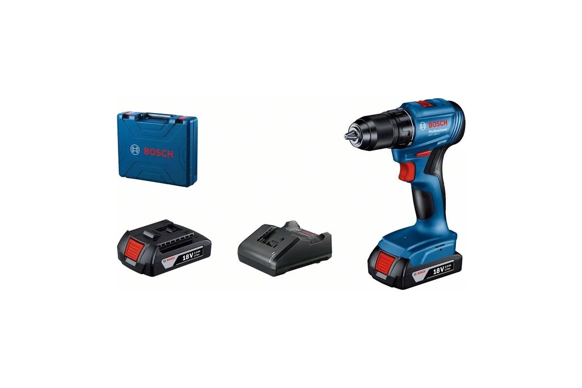 Аккумуляторная дрель-шуруповёрт Bosch GSR 185-LI, на 18В, 50Нм, бесщёточный двигатель, LED-подсветкой — фото 1