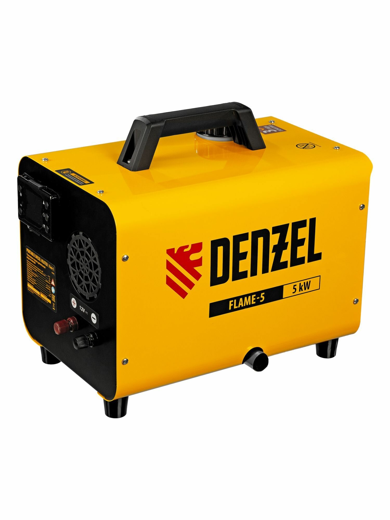 Дизельная тепловая портативная пушка Flame-5, 5кВт, 300м3/ч, непр. наг, циф. терм. Denzel, 96495