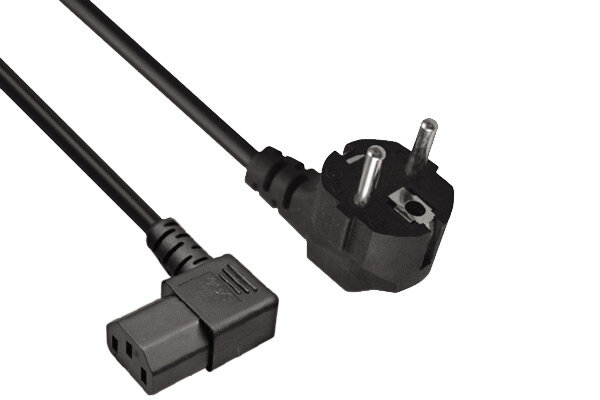 Кабель питания ExeGate OfficePC PC-1.2 450W-Schuko->C13(У) (Евровилка Schuko ->C13 угловой, черный, 1.2м) EX273393RUS