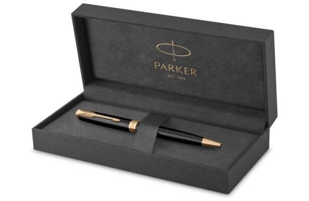 Шариковая ручка поворотная Parker Sonnet Core K530 LaqBlack GT черный M 1931497 - фото №3