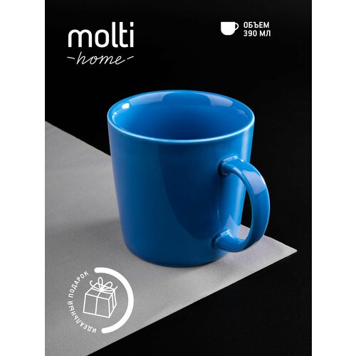 фото Кружка для чая и кофе molti фарфоровая, 390 мл, подарочная, синяя