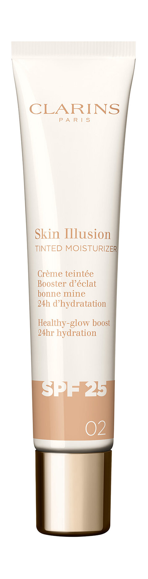 CLARINS Skin Illusion Tinted Крем для лица оттеночный увлажняющий с эффектом сияния SPF 25, 40 мл, 02