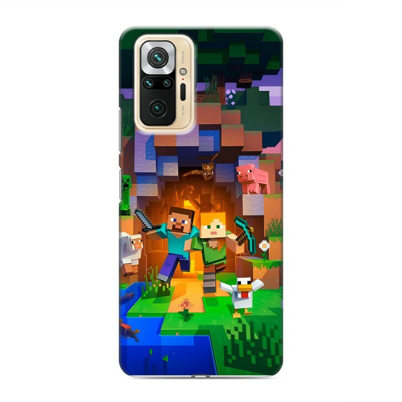 Чехол для Xiaomi RedMi Note 10 Pro с принтом Minecraft Майнкрафт на Сяоми Редми Ноут 10 Про