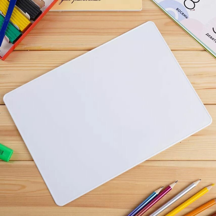 Доска для лепки А4 белая с бортиком — фото 1