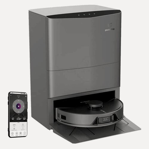Изображение товара Робот-пылесос Polaris PVCRAC 7750 WIFI IQ Home, станция самоочистки, графитовый