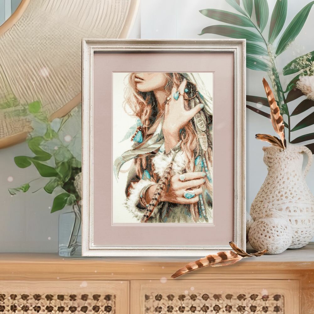 70-03 "В стиле бохо". Набор для вышивания крестом Чудесная игла 27 х 43 см. — фото 1