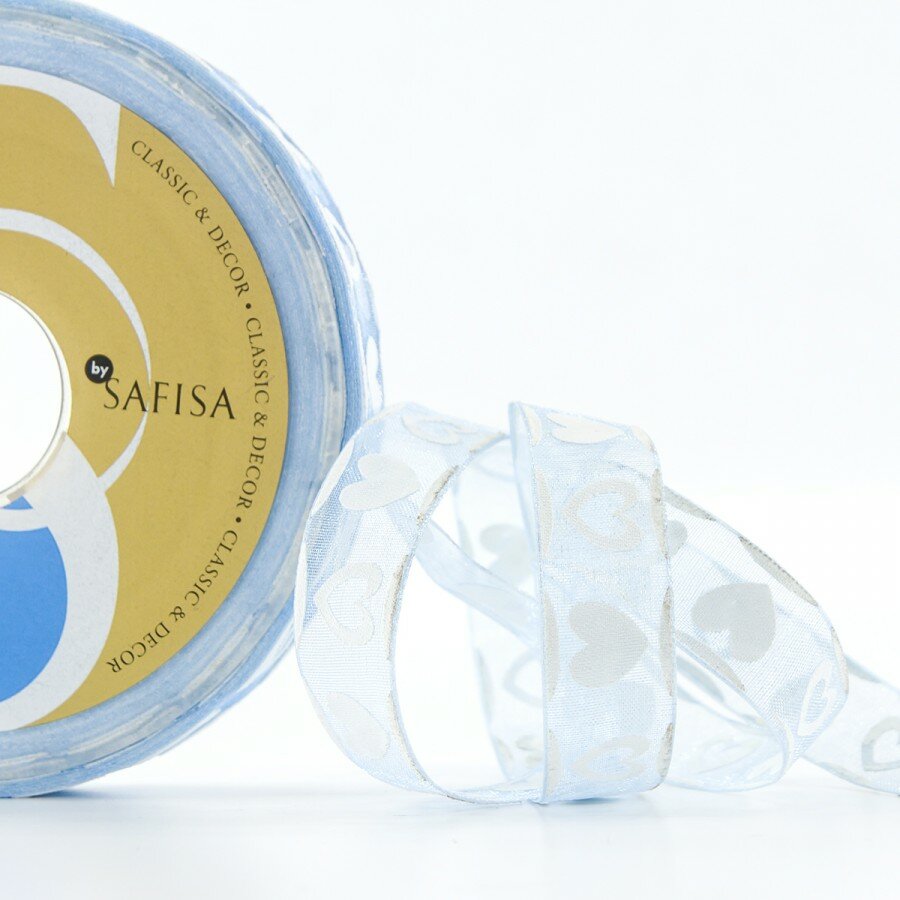 Лента органза с напечатанным рисунком SAFISA, 15 мм, 25 м, цвет 04