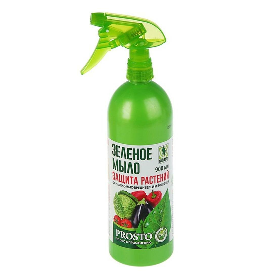 Зеленое мыло жидкое грин бэлт калийное Prosto с распылителем 900 мл