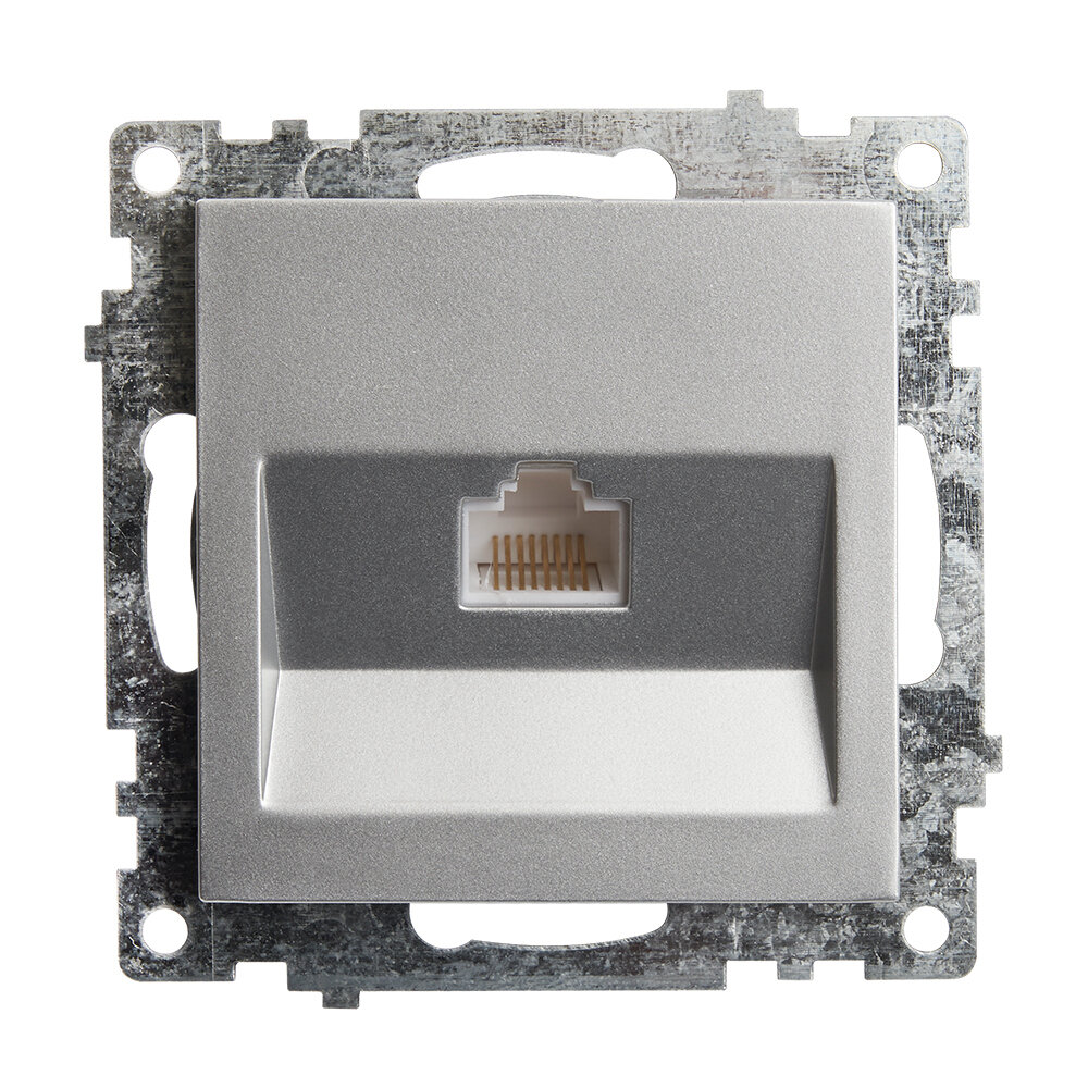 Розетка компьютерная RJ-45 цвет серебро (2шт) Stekker 39585
