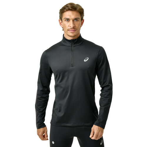 фото Футболка спортивная asics core 1/2 zip winter, размер xxl, черный