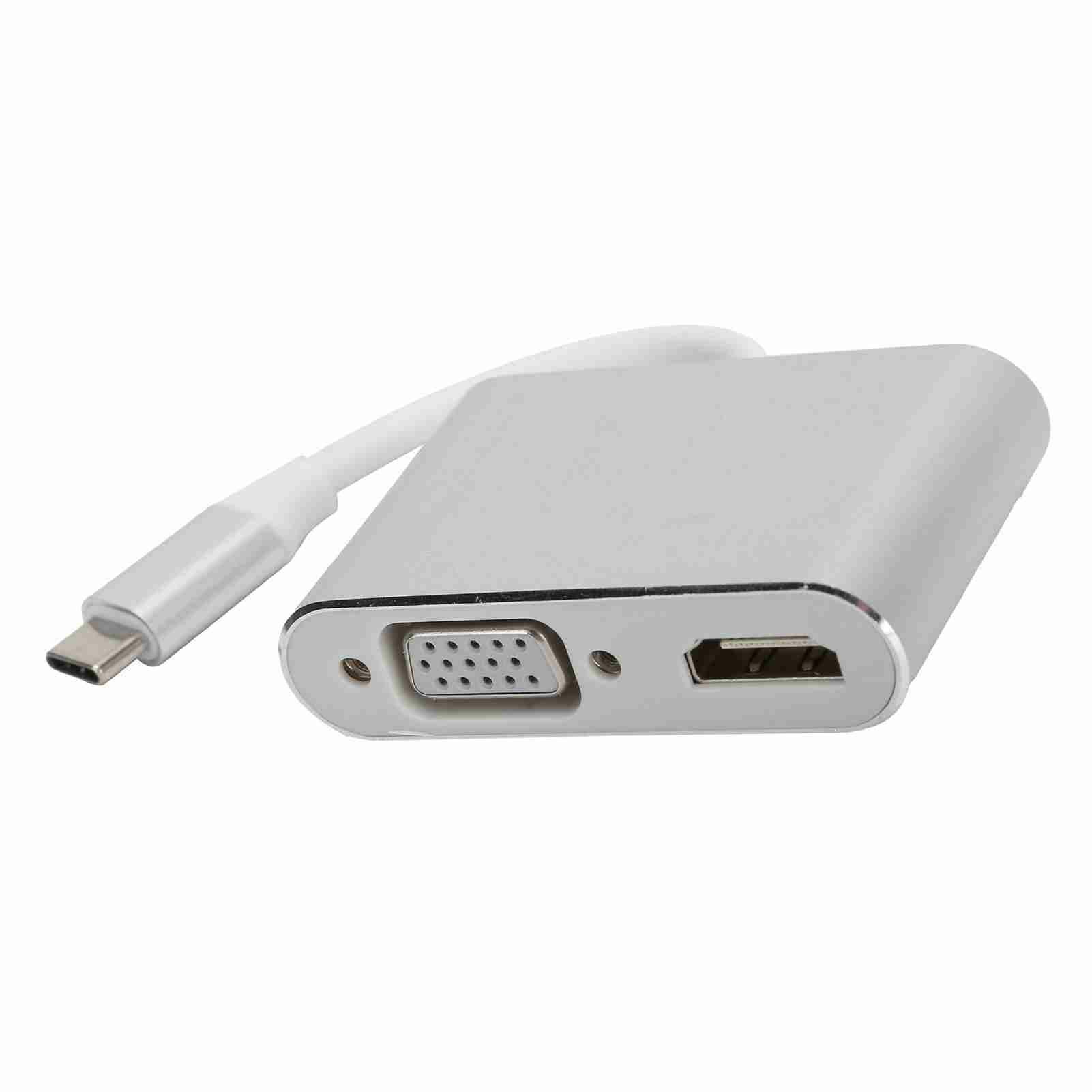 Адаптер VGA Type-C до HDMI 4K, с функцией plug and play, для офисов