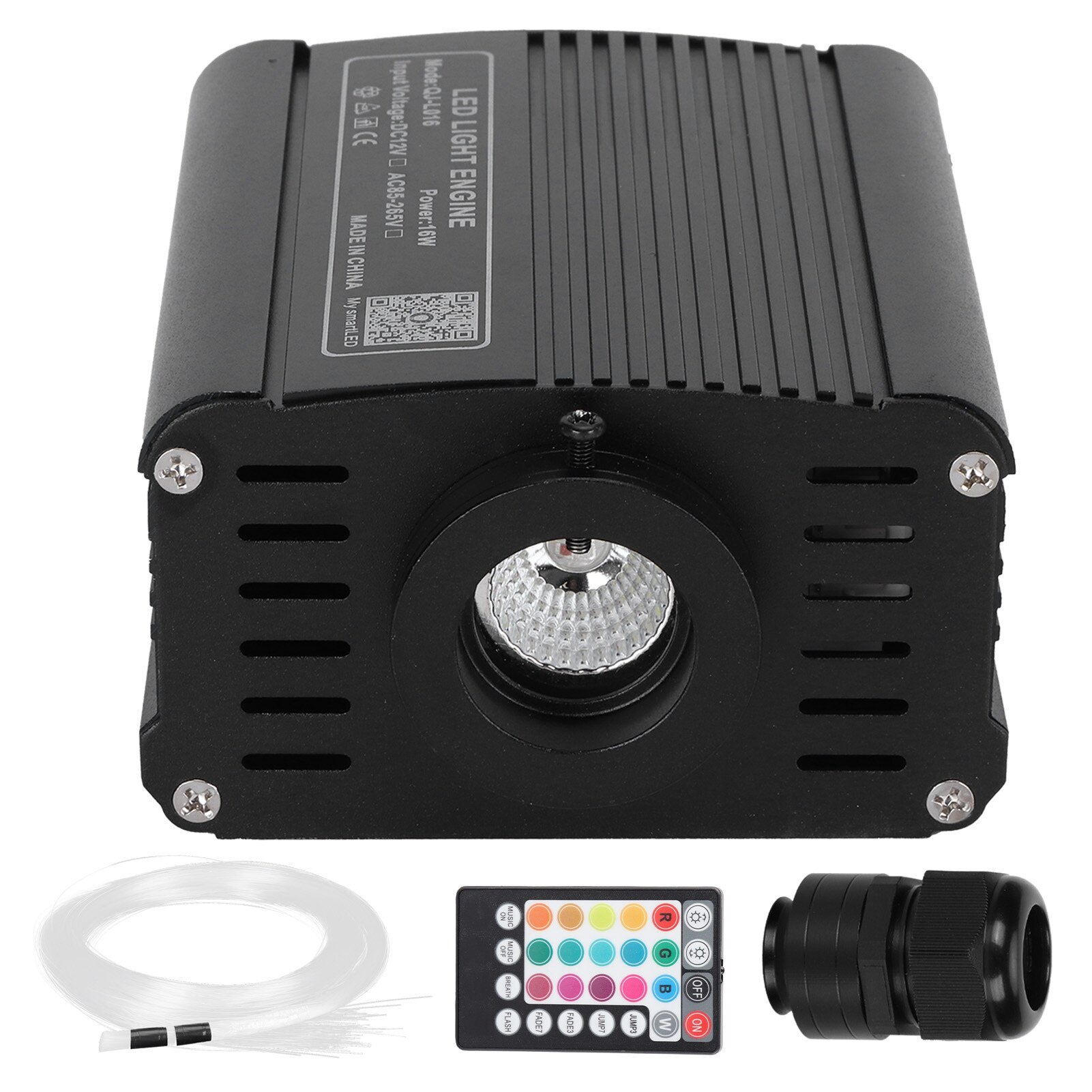 Комплект светодиодного потолочного освещения RGBW мощностью 16 Вт с управлением через приложение с оптоволоконным кабелем длиной 2 м