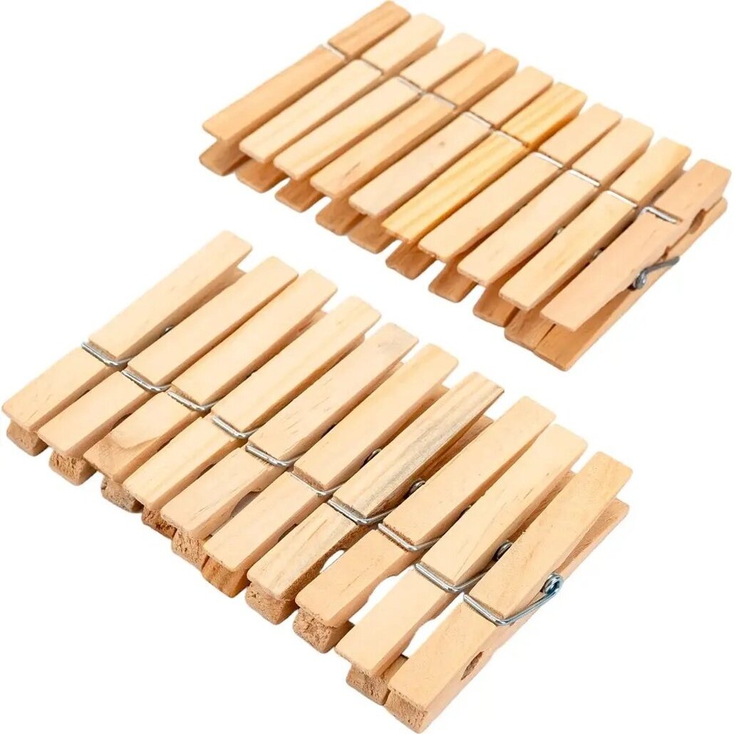 Деревянная прищепка 20 шт «Эко» для белья и домашнего использования