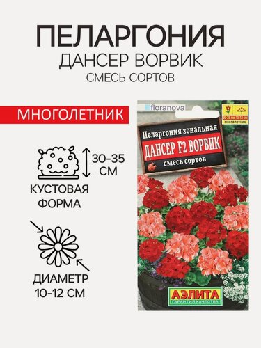 Изображение товара Семена цветов Пеларгония "Дансер Ворвик", смесь окрасок, F2, 5 шт.