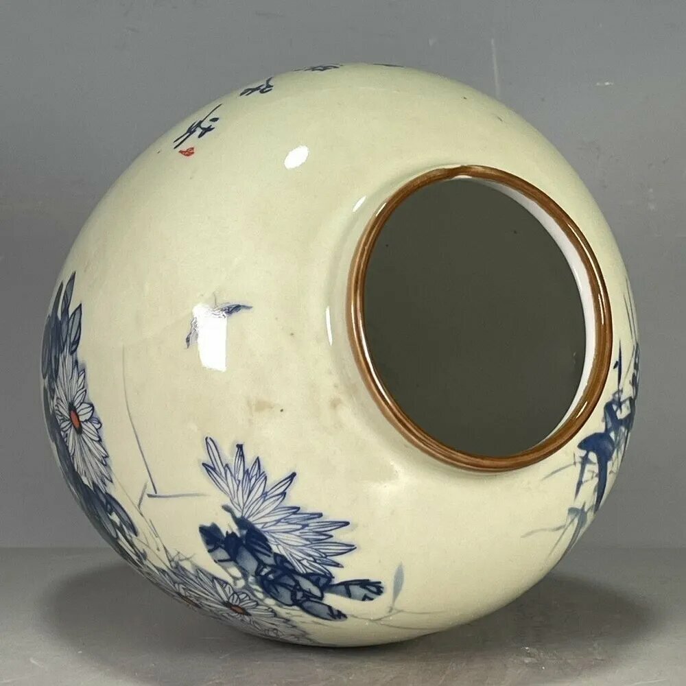 Винтажная ваза "Jingdezhen Pink Crane", керамика, напольная, 15х13 см