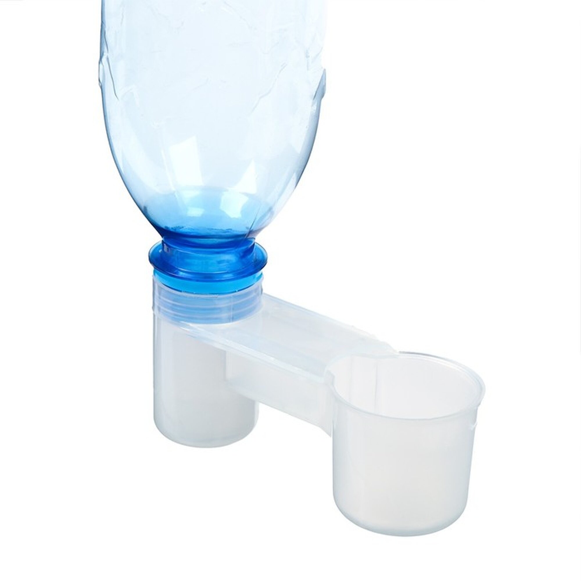 Поилка Greengo для домашних птиц под бутылку пластиковая белая