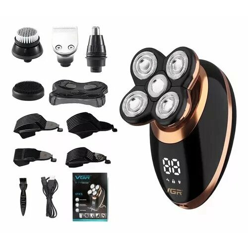 VGR V-316, 5 бреющих элементов, дисплей, роторная, черная