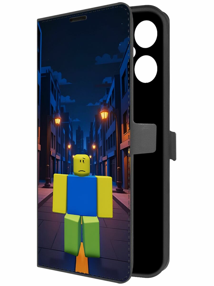 Чехол-книжка Krutoff Eco Book для TECNO Pova Neo 3 Roblox-Форсакен Нуб (Forsaken Noob) (черный)