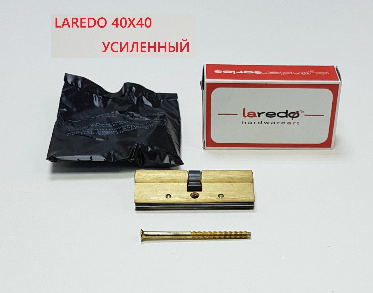 Цилиндр замка усиленный Laredo Astral-S 40х40 80мм ключ-ключ латунь матовый