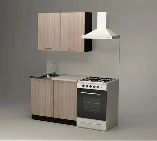 Изображение товара Кухонный гарнитур Герда Светлана мини 1000 мм, каркас ЛДСП, фасад ДВП; ПВХ, Венге/Ясень шимо светлый