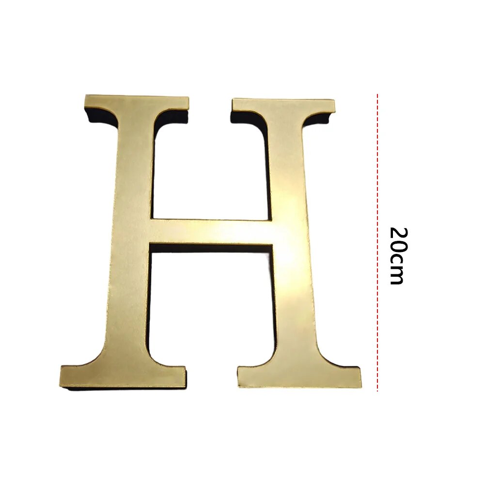20 см 3D акриловые наклейки на стену с английскими буквами золотые самоклеящиеся наклейки на стену буквы настенные украшения для домашнего декора H