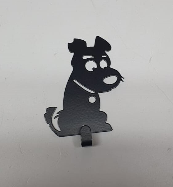 Настенная металлическая вешалка Пёс, сталь 2 мм, черный — фото 1