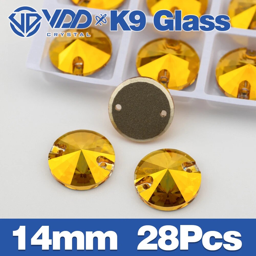 Стразы стеклянные Rivoli 14mm, 28шт, VDD